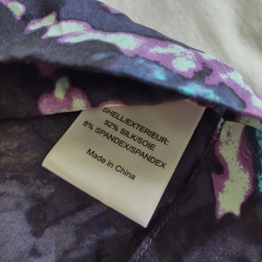 Tory Burch Women's‎ Blouse Sz 0 purple and Blue Printed Silk Blend Sleeveless